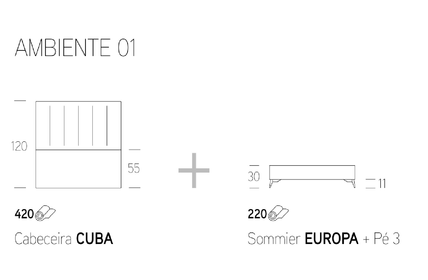 Cabeceira Cuba + Sommier Europa - imagem 2