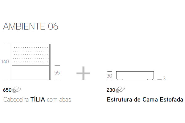 Cabeceira Tilia + Estrutura de cama estofada - imagem 2